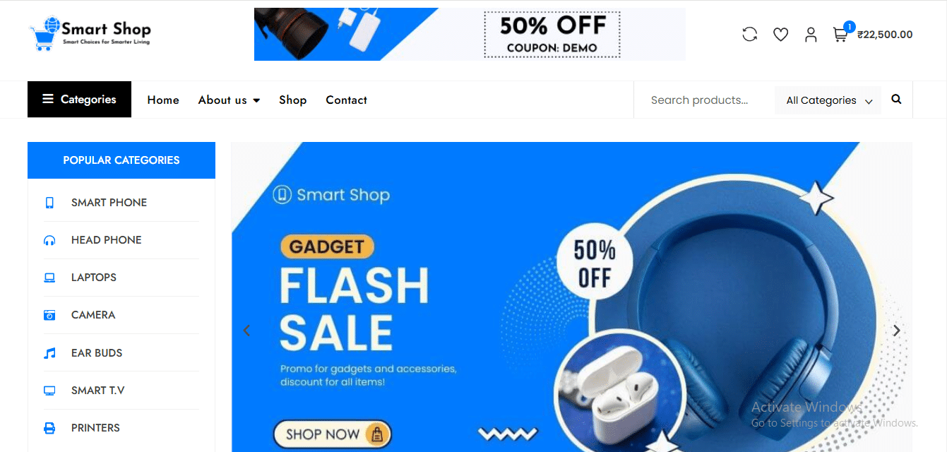 Smart Shop Ecommerce Assignment - coursetg